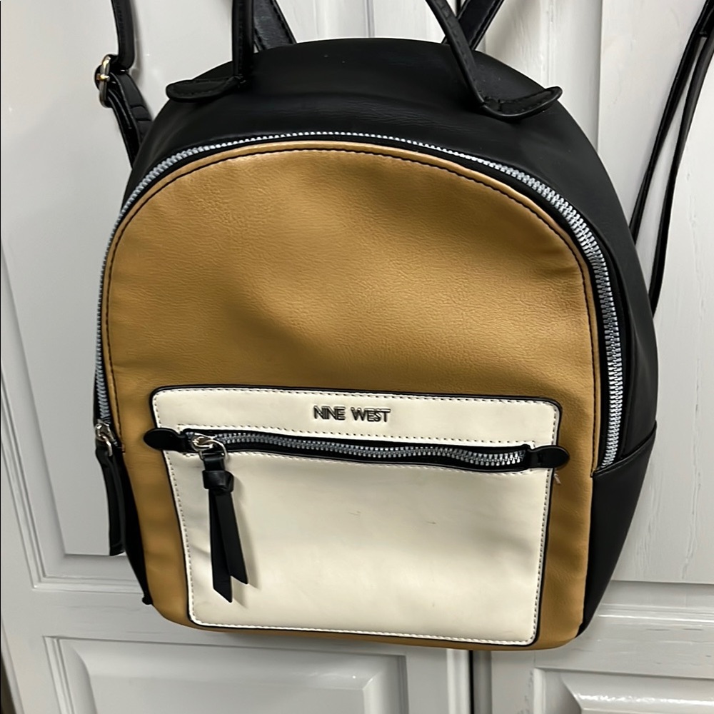Nine West Black, Tan, and White Backpack